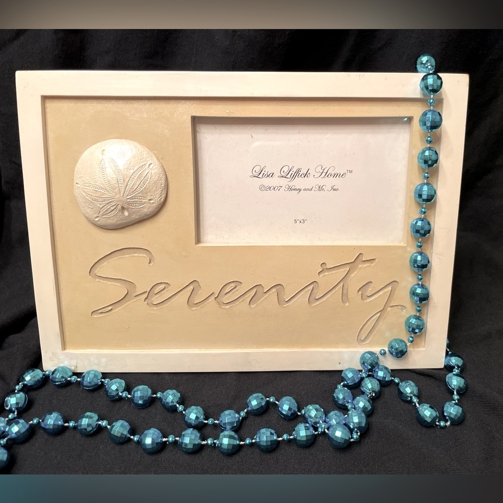 🐚 Picture Frame 🖼 with Sand Dollar 🐚 EUC